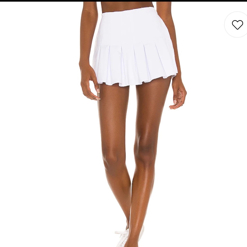 Superdown Gabrielle Pleated Wrap Skort in White